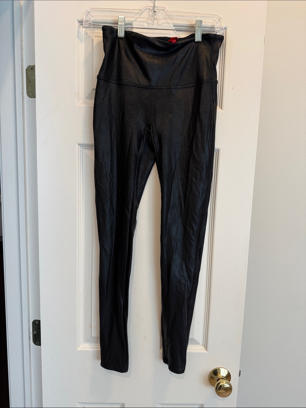 Spanx size Large High-Rise Black Faux-Leather Leggings